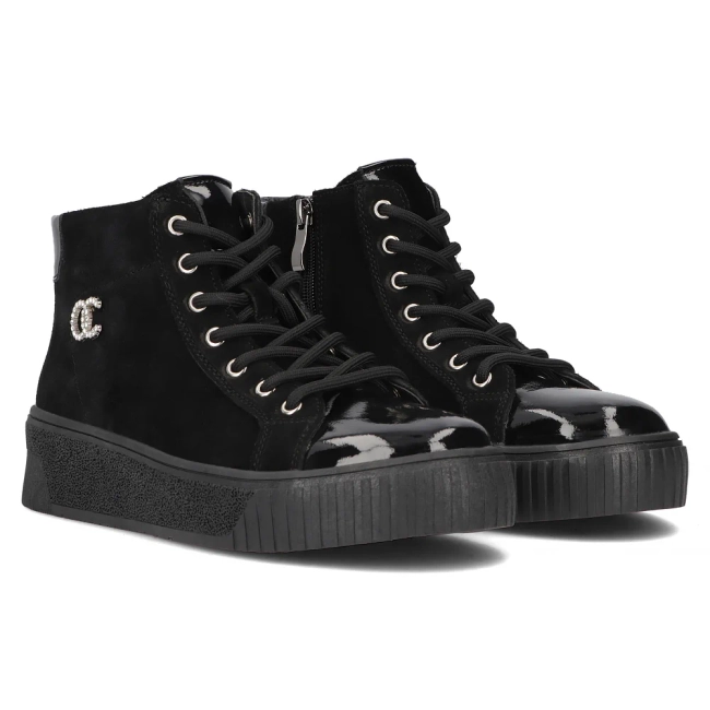 Leather ankle boots DBT6483/24 BK black