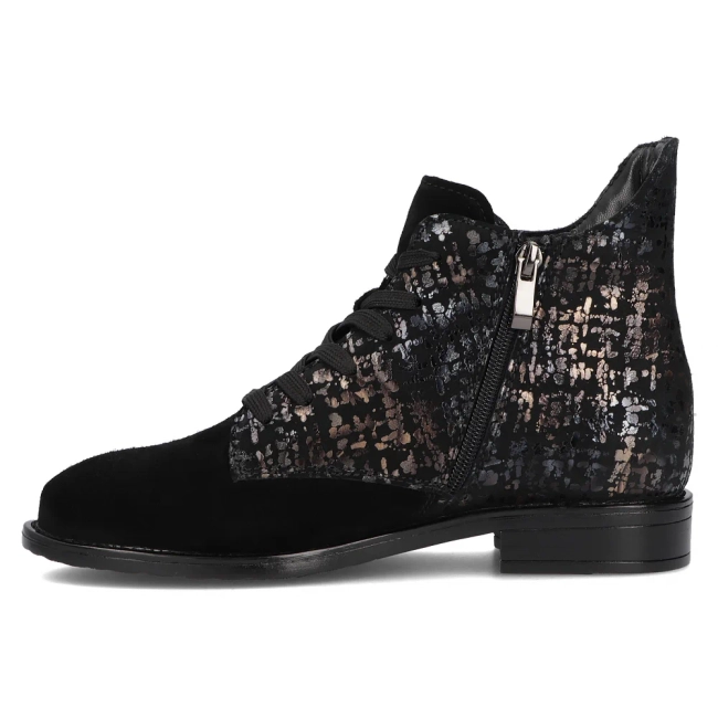 Leather ankle boots DBT6335/24 BK MLT black