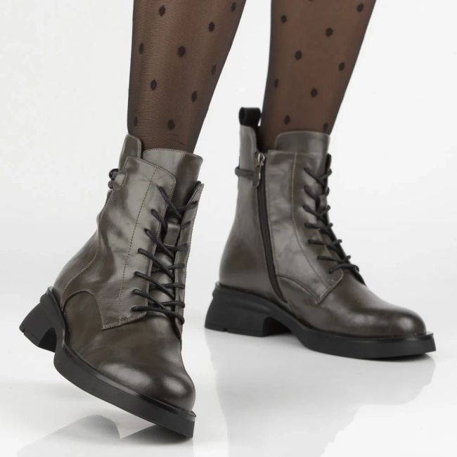 Skórzane botki Filippo DBT7453/25 GR szare