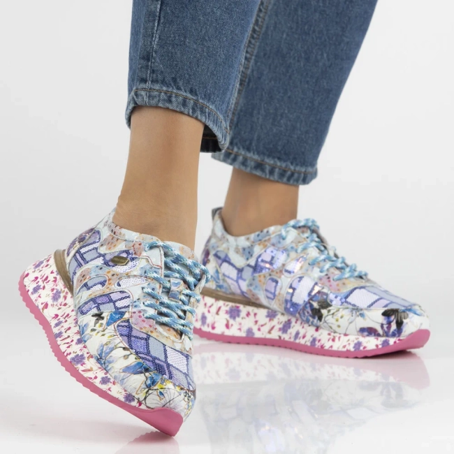 Skórzane sneakersy Laura Vita delphine 07 mauve niebieskie