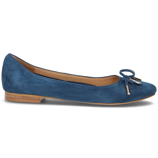 Zamszowe baleriny Alexio Giorgio 047 niebieskie
