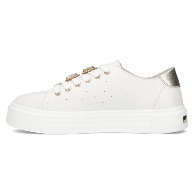 Skórzane sneakersy Filippo DP6854/25 WH białe