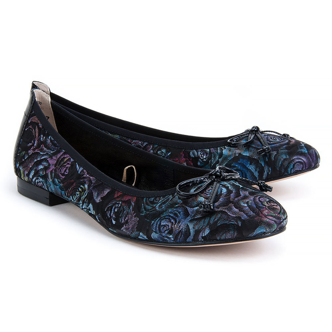 Baleriny Caprice 9-22102-20 030 BLK Flower Mul