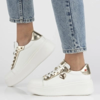 Skórzane sneakersy Filippo DP6792/25 WH GO biało złote