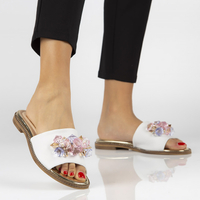 Leather flip-flops Filippo 177 white