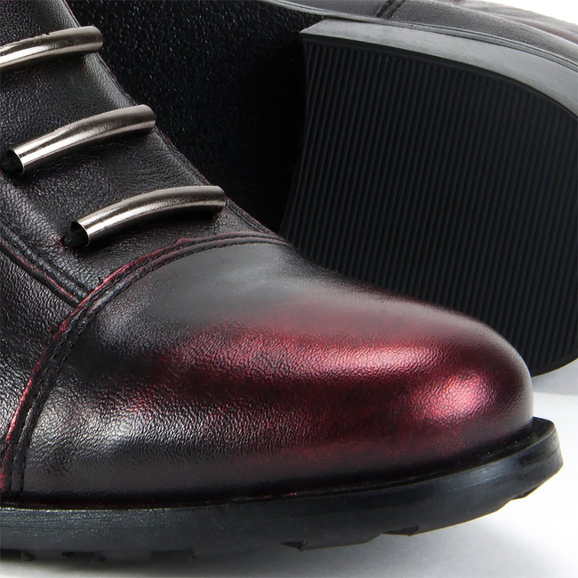 Botki EKSBUT 66-4088-F95-1G bordo/czarny