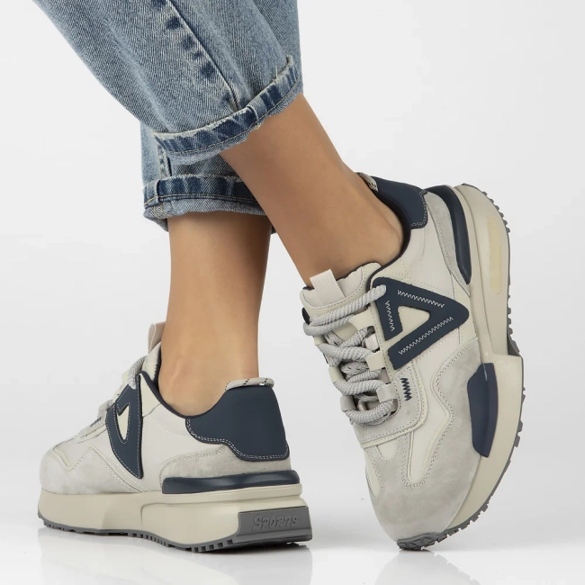 Leather sneakers Filippo DP6523/24 GR grey