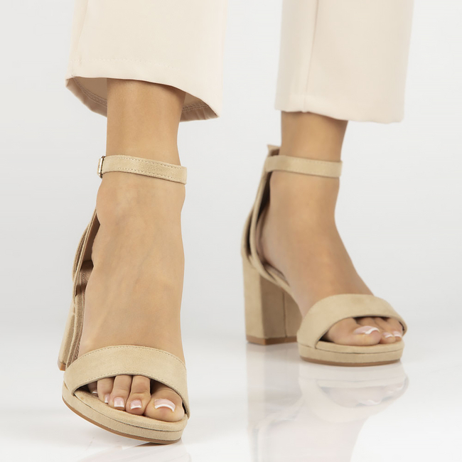 Sandały na obcasie Filippo DS4488/23 BE beżowe