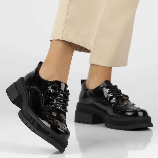 Leather shoes Filippo DP6459/24 BK L black