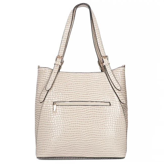Beige shopper bag beige croco
