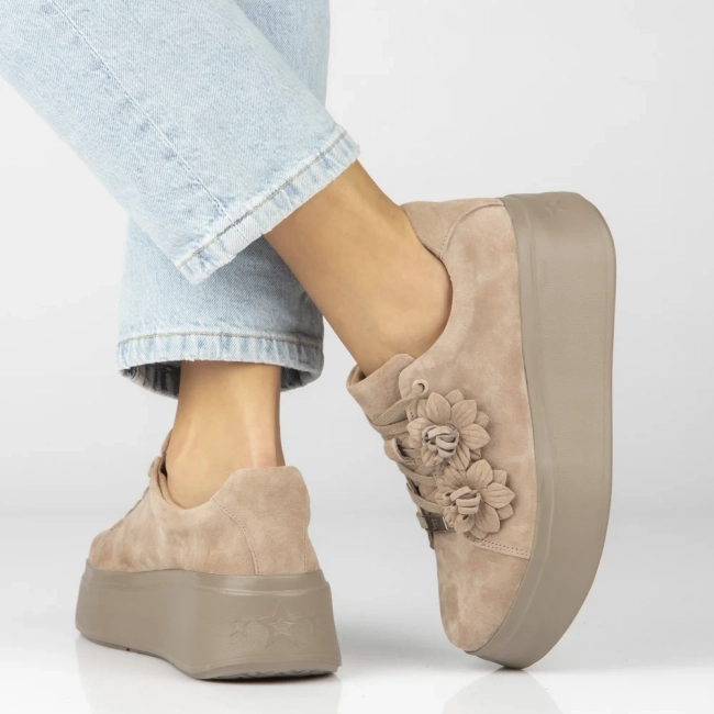 Skórzane sneakersy Filippo DP7987/26 BE beżowe
