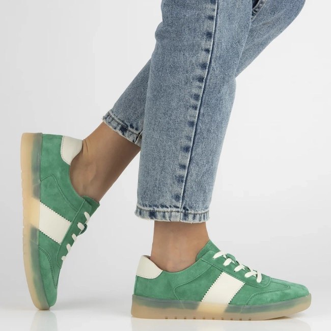 Skórzane sneakersy Filippo DP6770/25 GE zielone