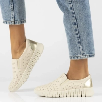 Skórzane półbuty na platformie Filippo DP6081/24 BE beżowe