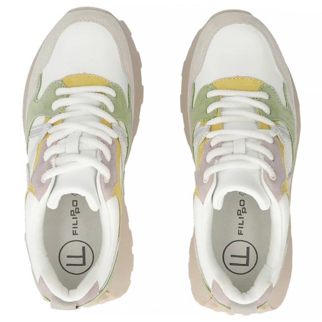 Skórzane sneakersy Filippo DP7559/26 WH YL białe