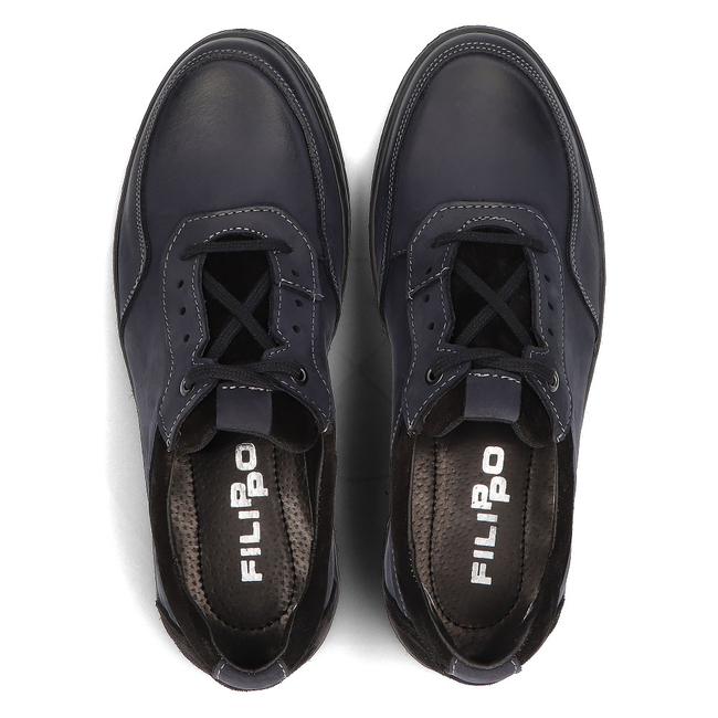 Leather shoes Filippo 918 navy blue