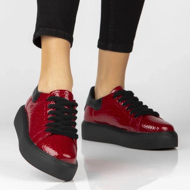 Leather sneakers Filippo DP6119/26 RD CR red