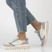 Leather sneakers Filippo DP6787/25 BE BL beige blue