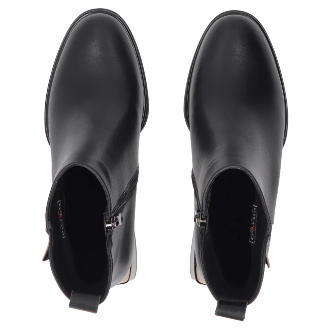 Leather heeled ankle boots Filippo DBT8123/26 BK BE black