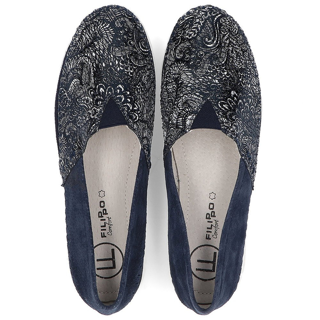 Leather shoes Filippo DP2147/21 NV navy blue