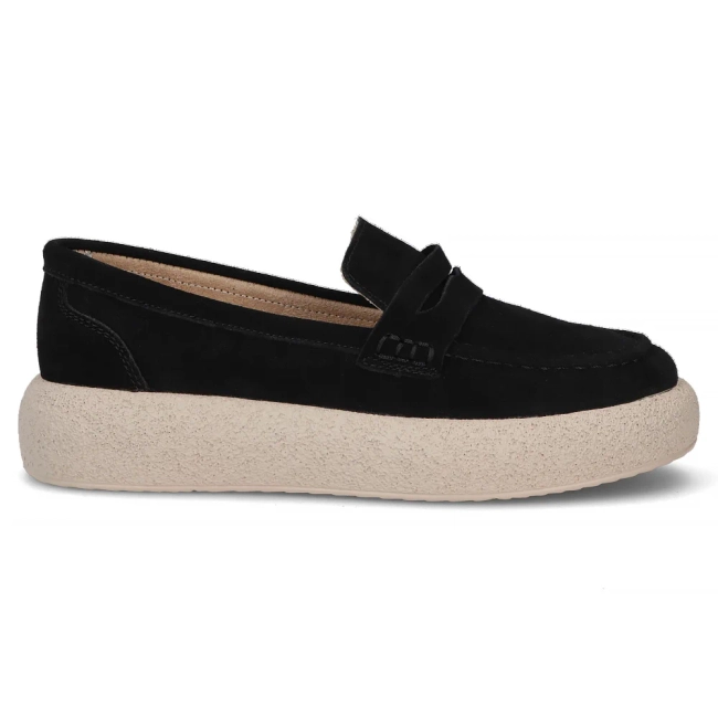 Skórzane mokasyny Filippo DP7566/26 BK czarne