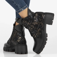 Skórzane botki na obcasie Filippo DBT6356/24 BK MLT czarne