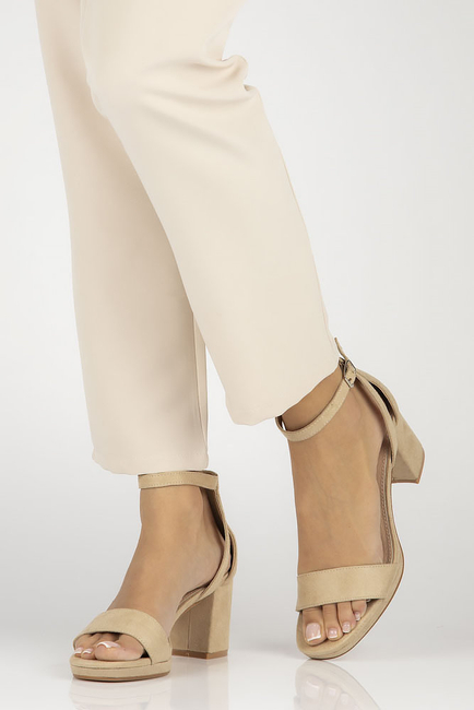 Sandały na obcasie Filippo DS4488/23 BE beżowe