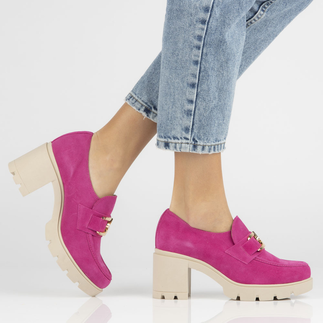 Leather shoes Filippo 20097 fuchsia