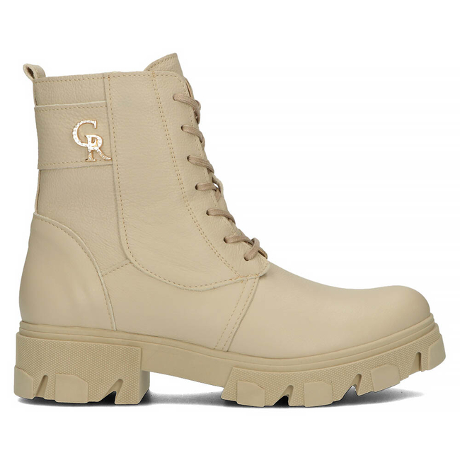 Skórzane botki typu workery Filippo 231 beżowe