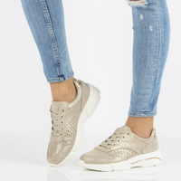 Skórzane Sneakersy Filippo DP2156/21 GO złote