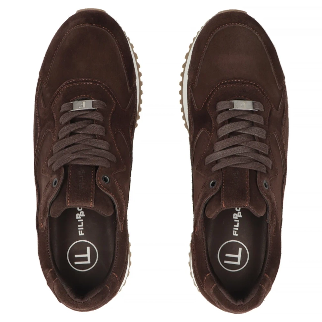 Skórzane sneakersy Filippo MP8276/26 D BR ciemnobrązowe
