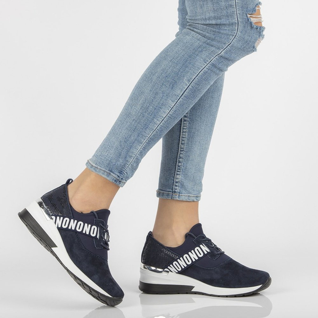 Leather sneakers Filippo DP1388/21 NV navy blue