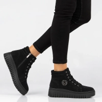 Leather platform ankle boots Filippo DBT8265/26 BK black