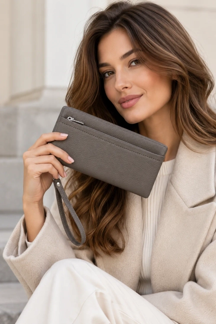 Portfel Camo szary