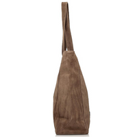 Handbag Toscanio Shopper Suede C117 dark beige