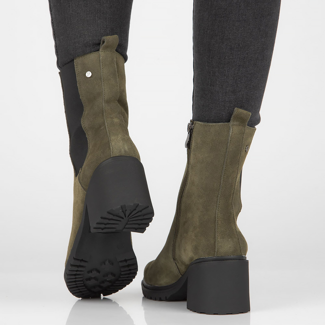 Skórzane botki na obcasie Filippo DBT4183/22 GE zielone