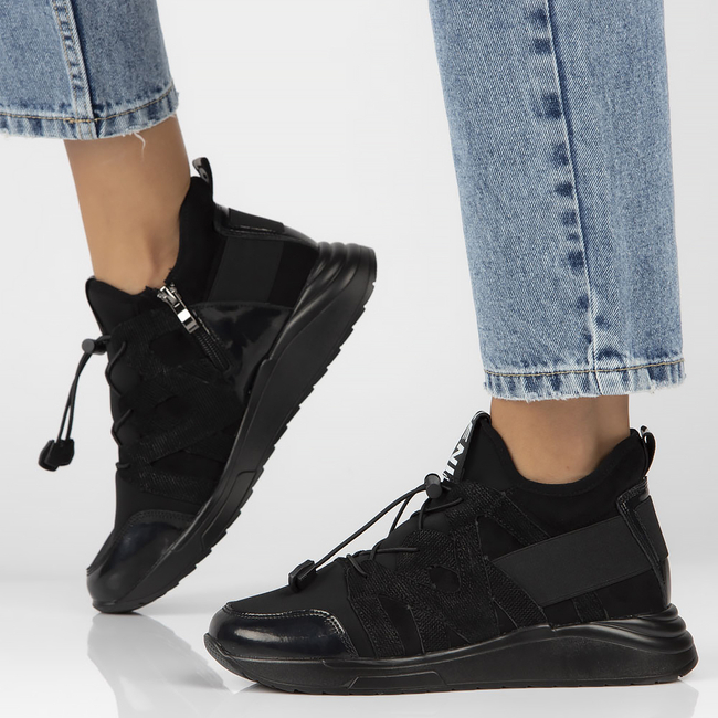 Leather sneakers Filippo DP4168/22 BK black