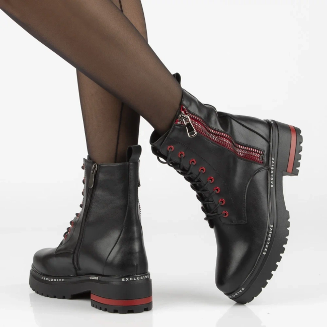 Leather ankle boots Filippo DBT6601/25 BK black