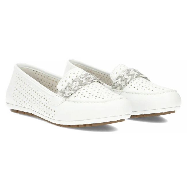 Leather loafers Rieker 46885-80 white