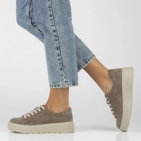 Skórzane półbuty na platformie Filippo DP6454/24 TP taupe