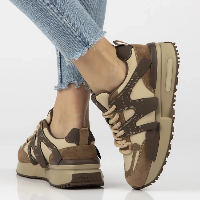 Skórzane sneakersy Filippo DP6970/25 BE brązowe