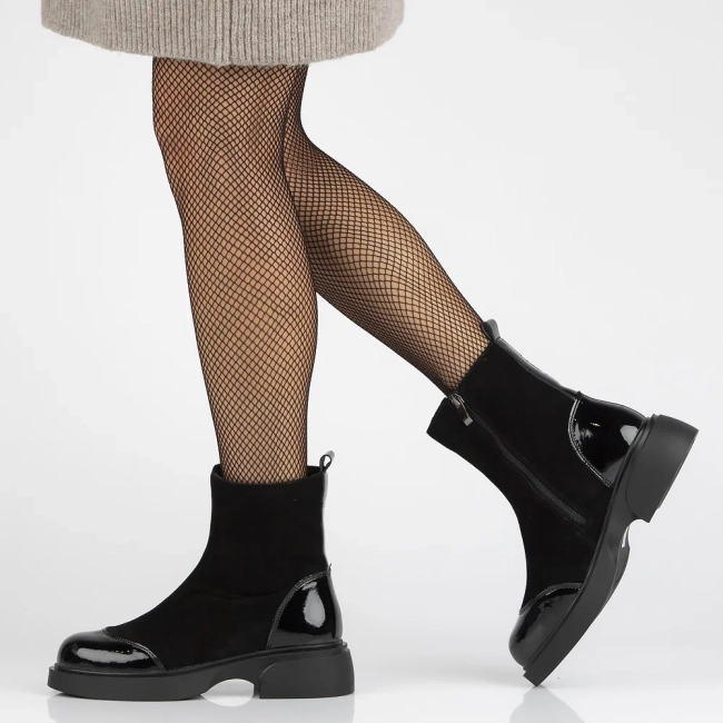 Leather ankle boots DBT6365/24 BK black