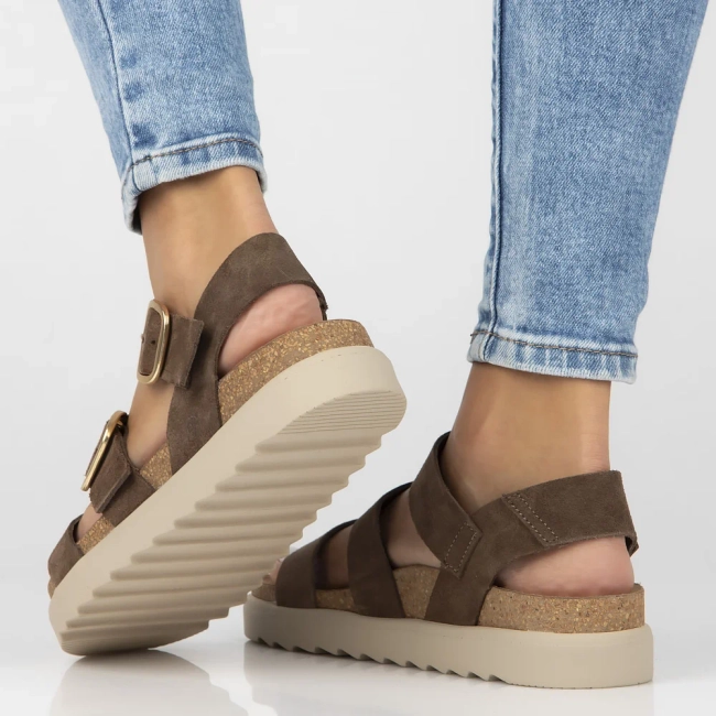 Skórzane sandały Yokono TUNEZ-127 SERRAJE LODO brązowe