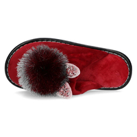 Slippers Filippo burgundy pompon