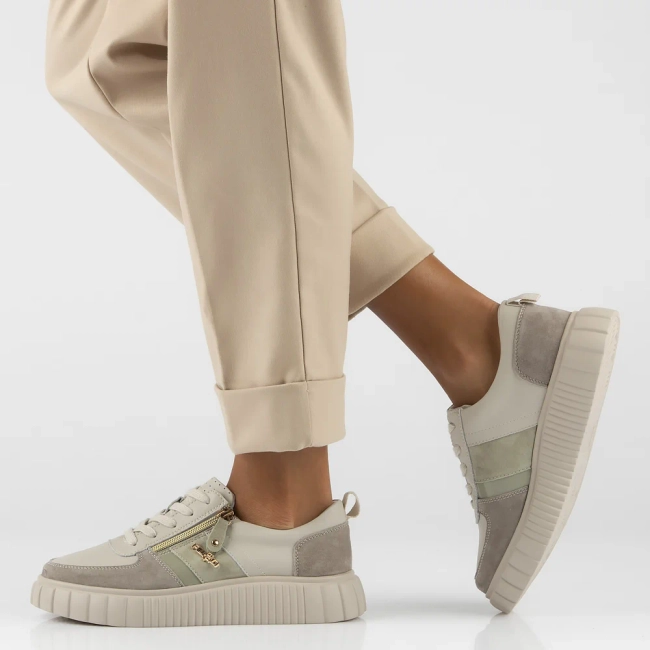 Leather sneakers Filippo DP6121/24 BE beige