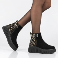 Leather platform ankle boots Filippo DBT7268/26 BK GO black