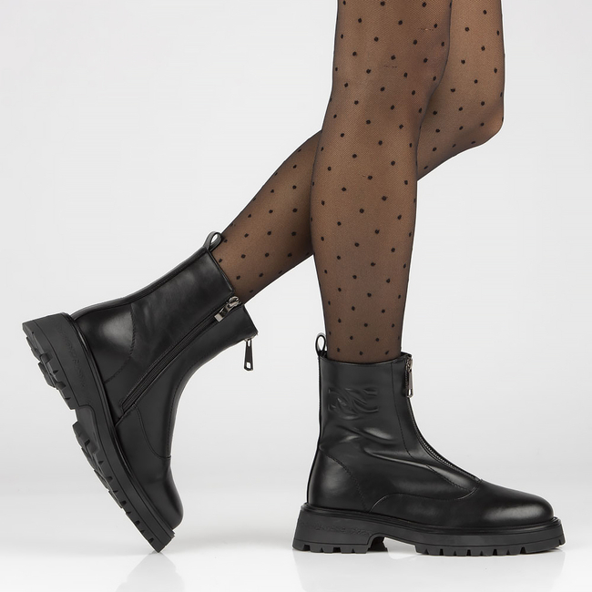 Botki na platformie Filippo DBT4101/22 BK czarne