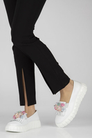 Skórzane półbuty na platformie Filippo DP4593/23 WH białe