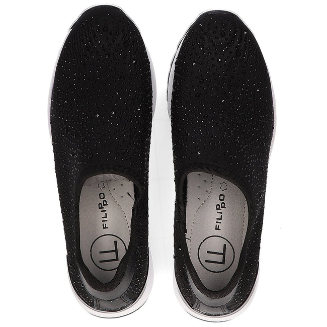 Leather sneakers Filippo DP2001/21 BK black