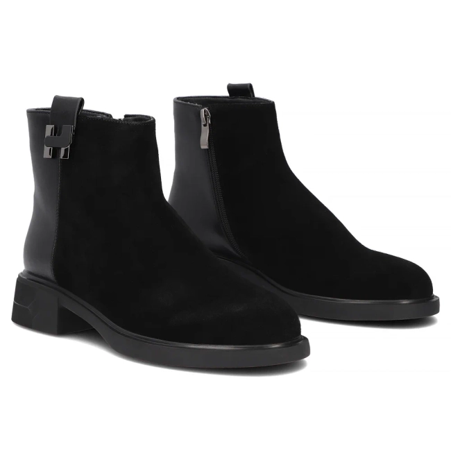 Skórzane botki Filippo DBT8249/26 BK czarne