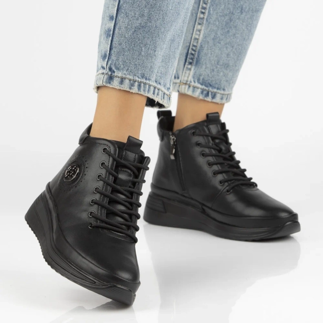 Skórzane botki Filippo DBT4215/25 BK BK czarne